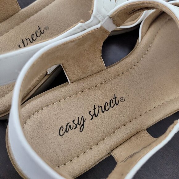 NEW Easy Street Alba Womens White Slingback Cut out Sandals 8M - Picture 6 of 10